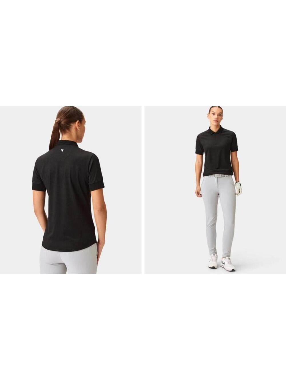 NEW Macade Golf Women's Lace Paisley 1/4 Zip Polo Shirt - Black - SMALL NWOT